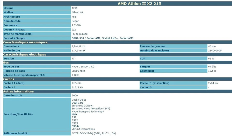 AMD Athlon II X2 215 - Photo 2/2
