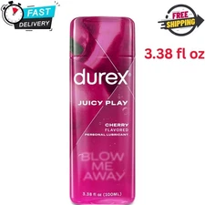 Durex Water Based Lube for Sex, Cherry Flavored Lube Sex Lubricant 3.38 fl oz
