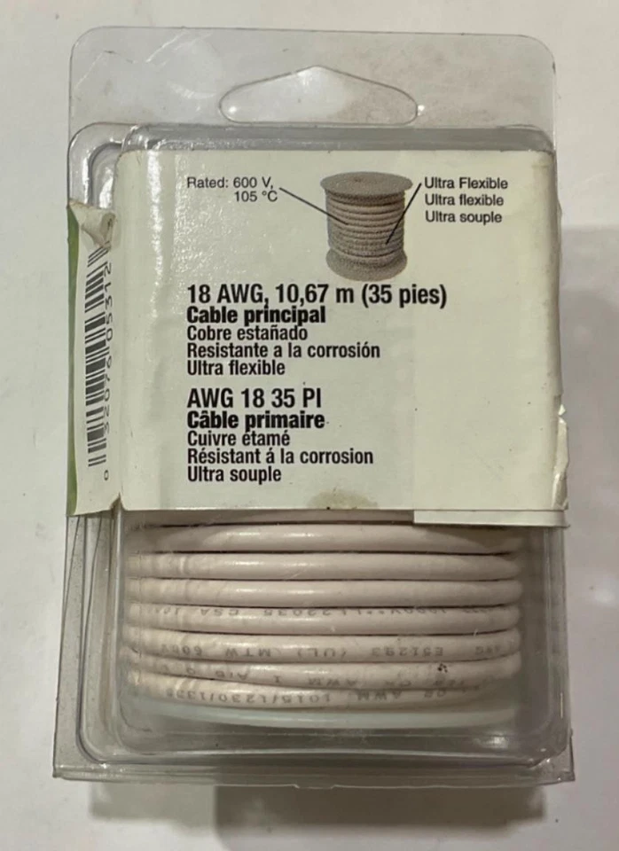 Gardner Bender 18 AWG 35' fio branco primário de cobre estanho AMW-338 - Imagem 3 de 3