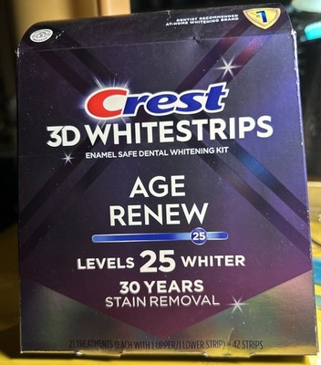 Crest 3D Whitestrips Age Renew 25 Levels - 42 Strips - Expires 2027.