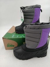 Itasca Snow Drift Boots Kids Size 4 Purple Bungee Cinch Winter Snow Mid Calf