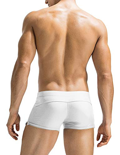 Mens Swim Trunks Swimwear Bathing Suit Swim Brief Square Leg X-Large 1 - White - Picture 4 of 7