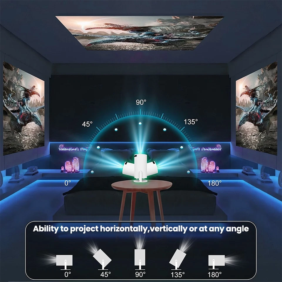 4K Mini LED Projector 10000 Lumen 5G WiFi Bluetooth Android HDMI Home Theater AU - image 4 of 4
