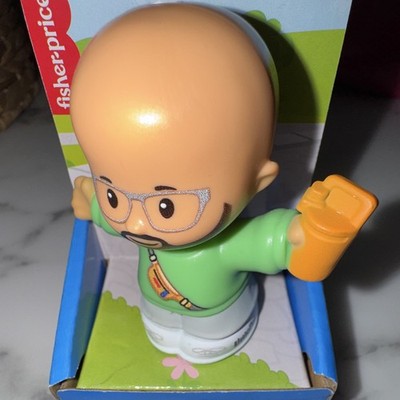 Fisher-Price Little People Dad Figure Bald Beard Glasses Green Shirt Cup JFC23