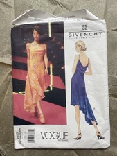 RARE Vogue 2157 Sewing Pattern, McQueen/Givenchy Bias-Cut Dress Sizes 12-16 GUC