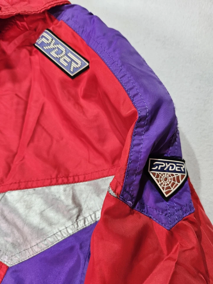 De colección Spyder Snowboarding Esquí Carrera Para Hombres L Snow Thinsulate Púrpura Rojo Años 90 Foto 4 de 4