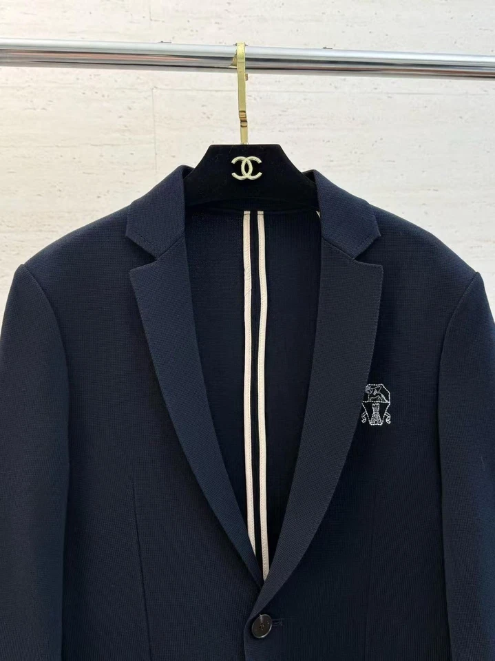 Зимний мужской дышащий комфортный повседневный костюм с длинным рукавом Brunello Cucinelli черный - Изображение 3 из 4