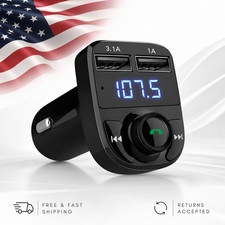 Car Charger Bluetooth FM Transmitter Dual USB Hands Free Calling MP3 Music Stere