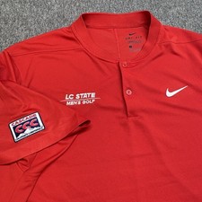 Nike Polo Shirt Mens Large Red Dri Fit Victory Blade Collar Performance BV6235