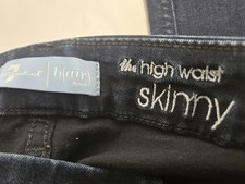 Ladies 7 For All Mankind Jeans Size 27 High Waist Skinny Dark Denim Some Stretch