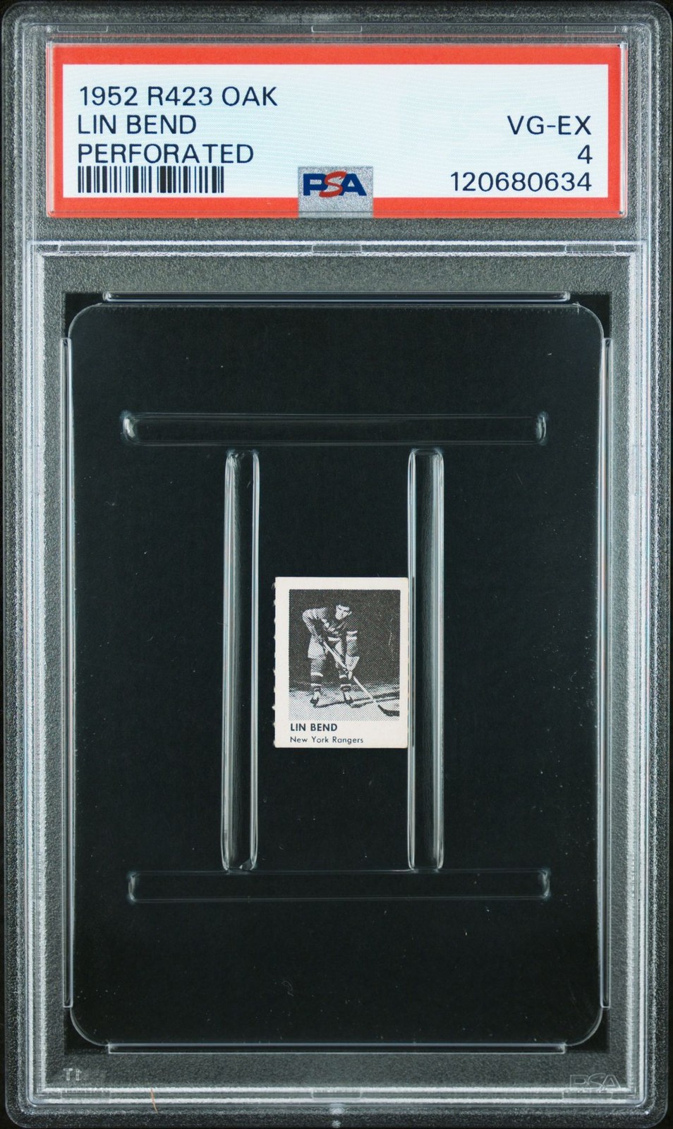 1952 R423 Oak Perforated Lin Bend PSA 4 Rangers RARE BUBBLE GUM VENDING MACHINE