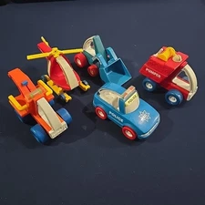 My First Buddys Buddy L Vehicle Lot Scooper Wrecker Patrol Pumper Copter 1986 5
