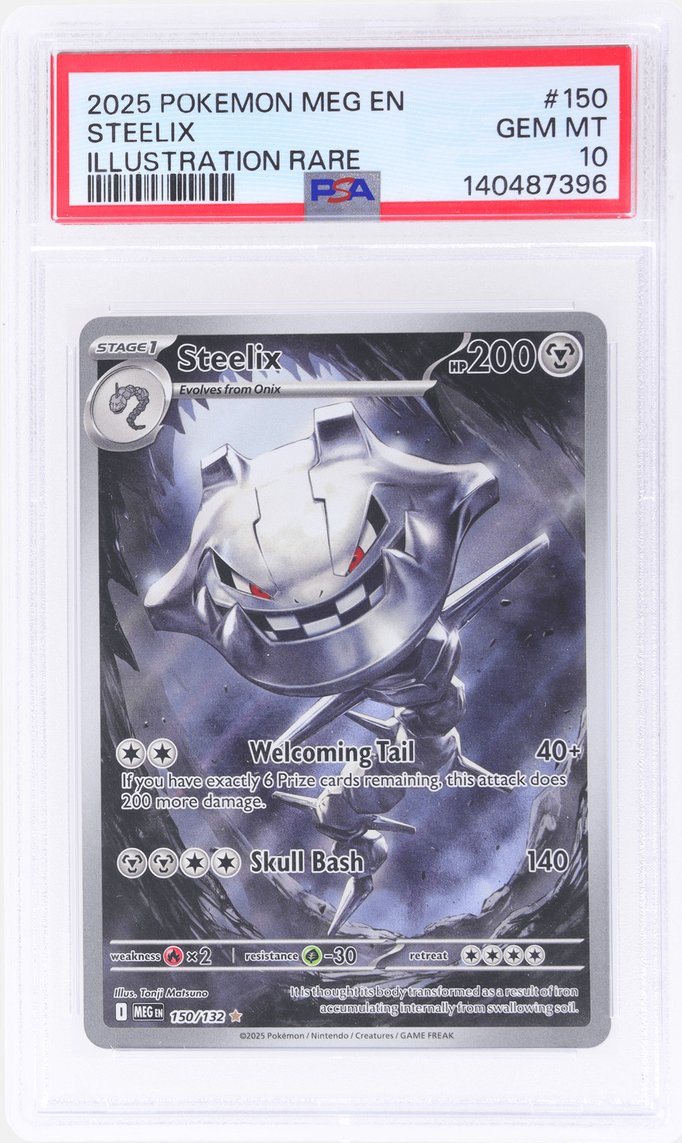 2025 Pokemon Mega Evolution Steelix Illustration Rare #150 PSA 10