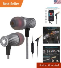 Wired Earbuds with Microphone Super Bass Sound, Noise Isolation, Lightweight ...