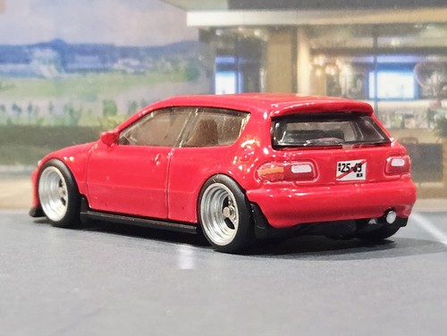 ๐๐ CUSTOM Hot Wheels '92 Honda Civic EG Lowered Real Riders Wheel Swap - Picture 4 of 11