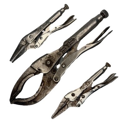 Plier Set 3pc Needle Nose Locking Irwin Vise Grip USA