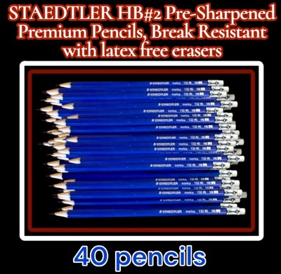 40pk STAEDTLER Norica 13246 HB#2 Pre-Sharpened Premium Pencils, Break Resistant