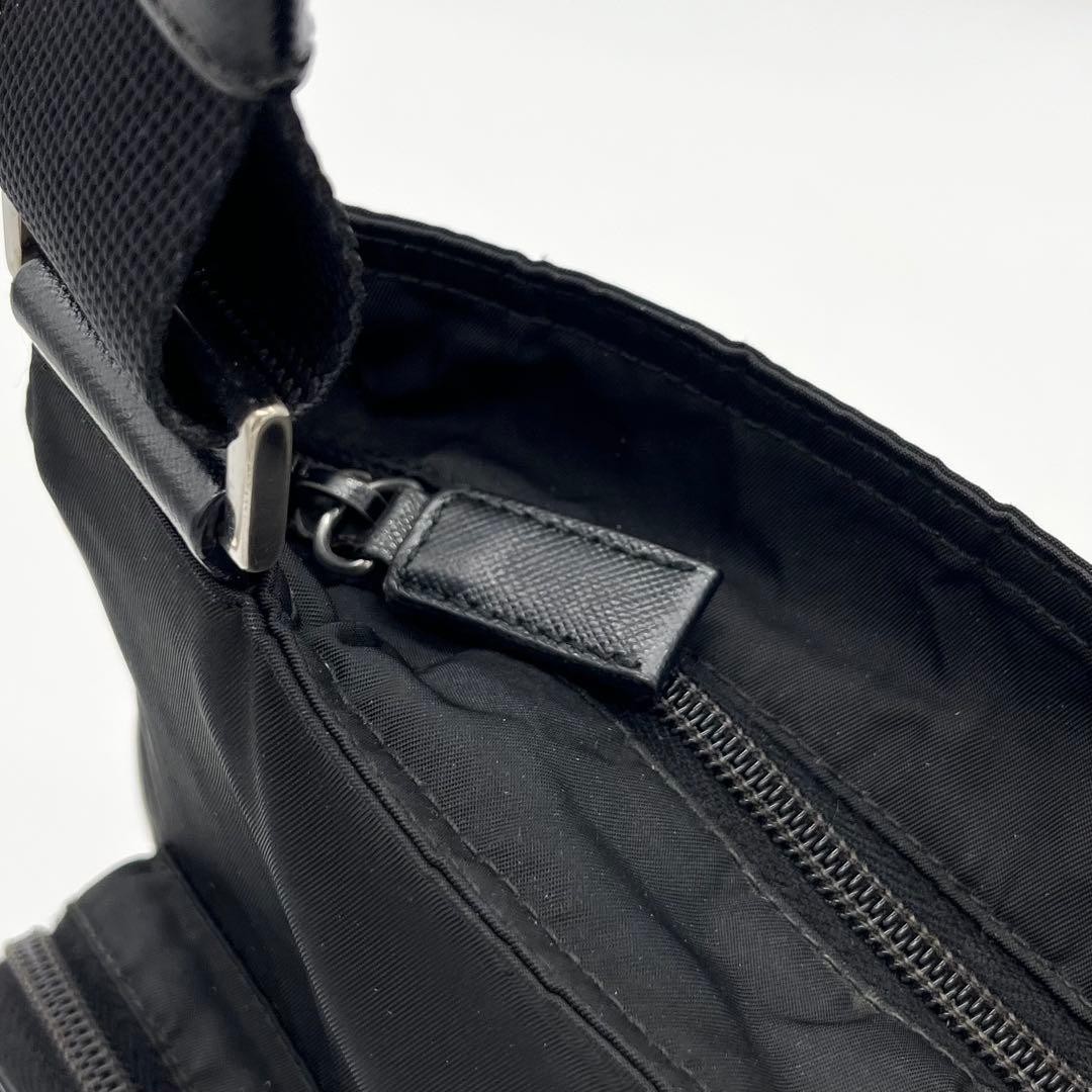PRADA Nylon Leather Crossbody Shoulder Bag Black Triangle Logo thumbnail 13
