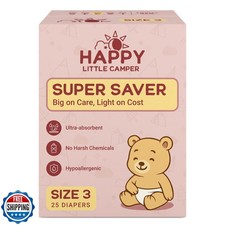 Happy Little Camper Super Saver Diapers, Size 3, 25 Count  Budget-Friendly D