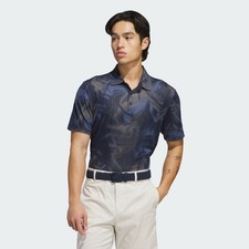 Adidas Golf Men's Ultimate 365 Blue Printed Mesh Polo Moisture Wicking JN9074