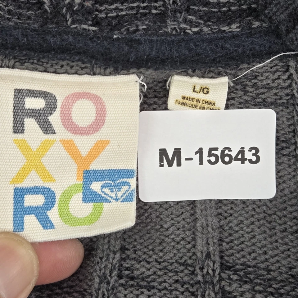Sudadera Roxy Mujer L Negra Rayas Botón Manga Larga Y2K Foto 2 de 4