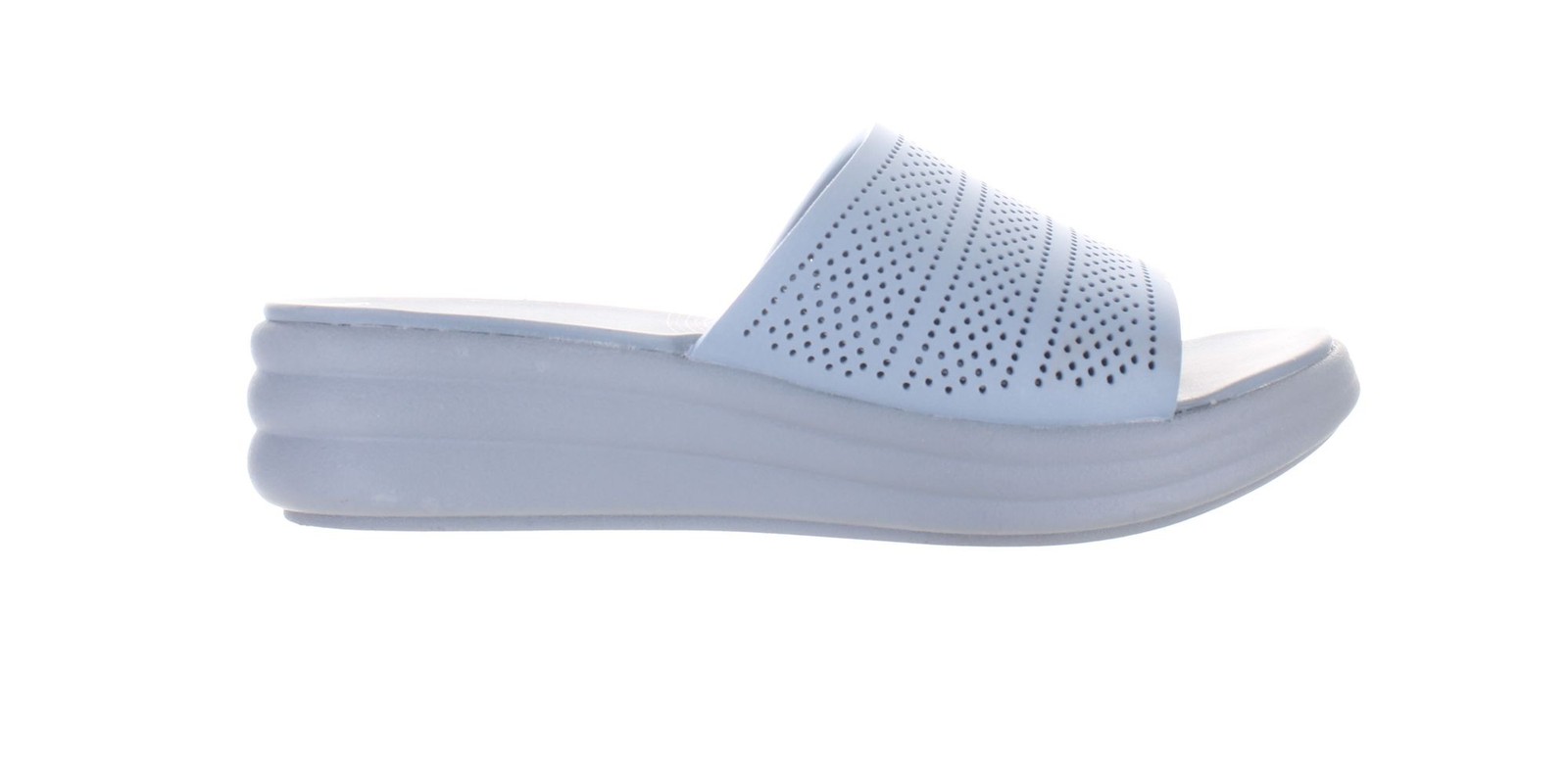 Clarks Womens Drift Twist Blue Slides Size 7 Comfortable Casual Style