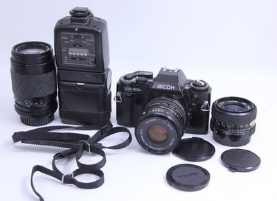 Ricoh KR-30sp Program film camera 50mm f2 & 28mm, 70-210mm lenses Pentax K PK