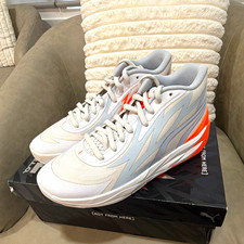 PUMA MB.02 Men's Mid Top Basketball Sneakers Gray/White/Orange Lace Up