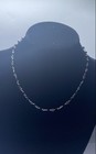 Sterling Silver 925 Black Crystal Beaded Necklace & Etched Hoop Earrings Set — photo 2