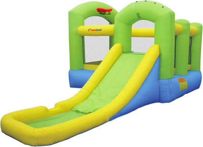 Bounce 'N Splash Island Wet or Dry Inflatable Bouncer or Water Slide All in One,