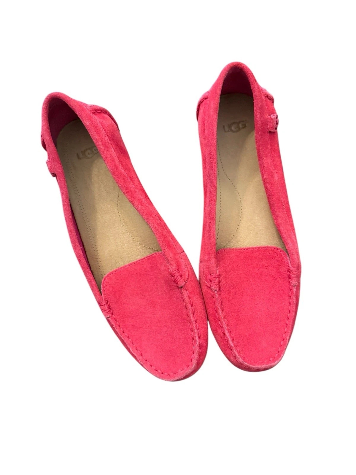 CONVERSE Mocassini da guida UGG Australia donna Flores slip on scamosciati taglia 7 5 rosso rosa