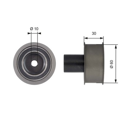 GATES T42136 Deflection/Guide Pulley, timing belt for Nissan