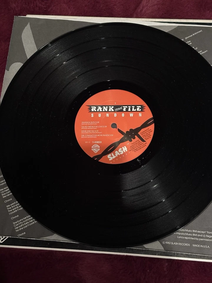 Rank and File – Sundown LP (1982 Slash/Warner Bros. 1-23833, VG, Country Punk - Image 3 of 4