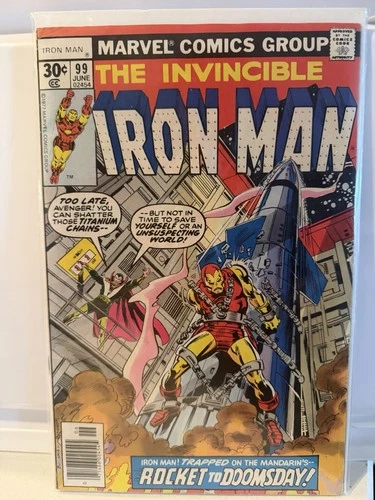 Invincible Iron Man 99 Marvel Comics Newsstand Vintage 1977 Rocket To Doomsday