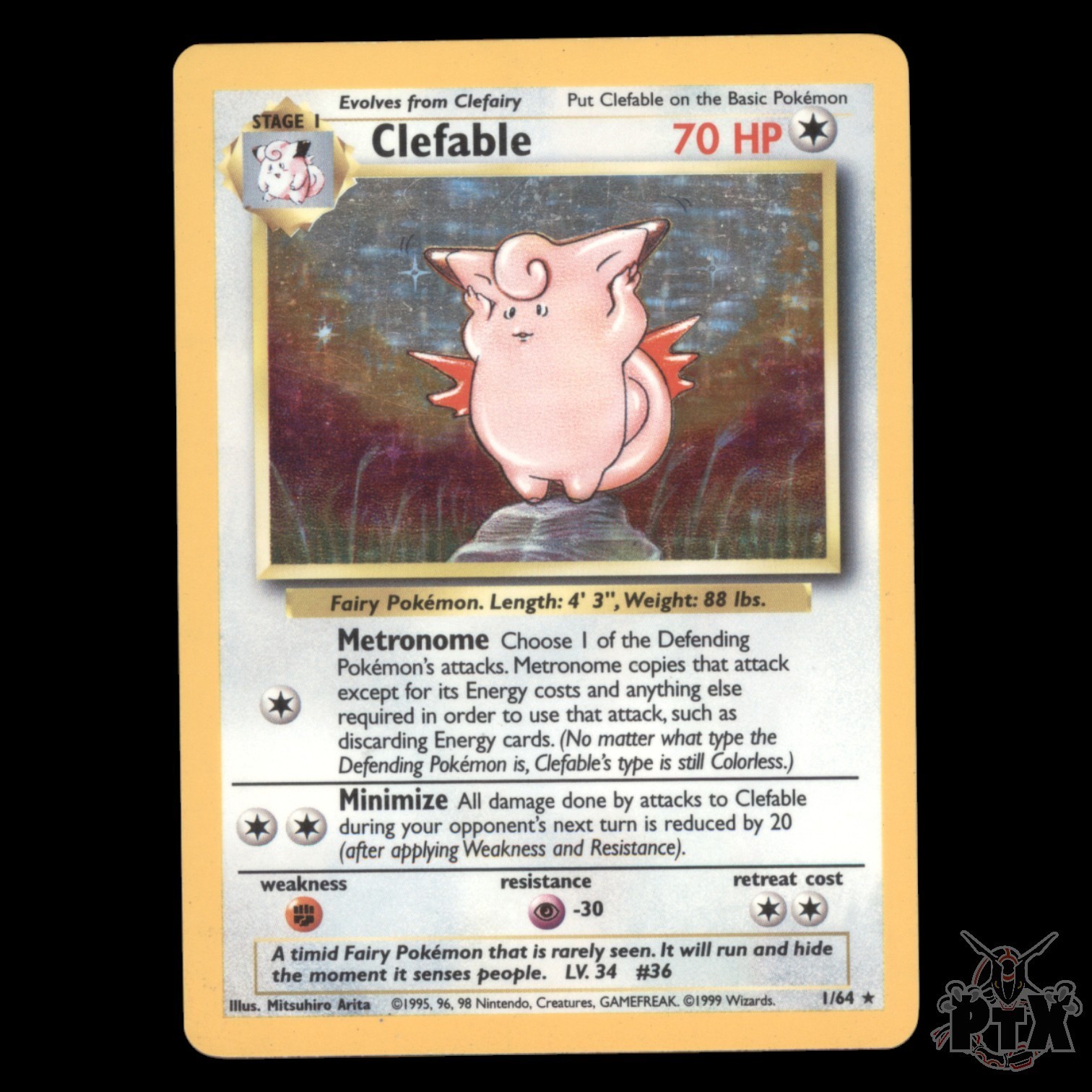 Clefable Holo #1/64 No Symbol Error Jungle NM/LP Pokemon 1999