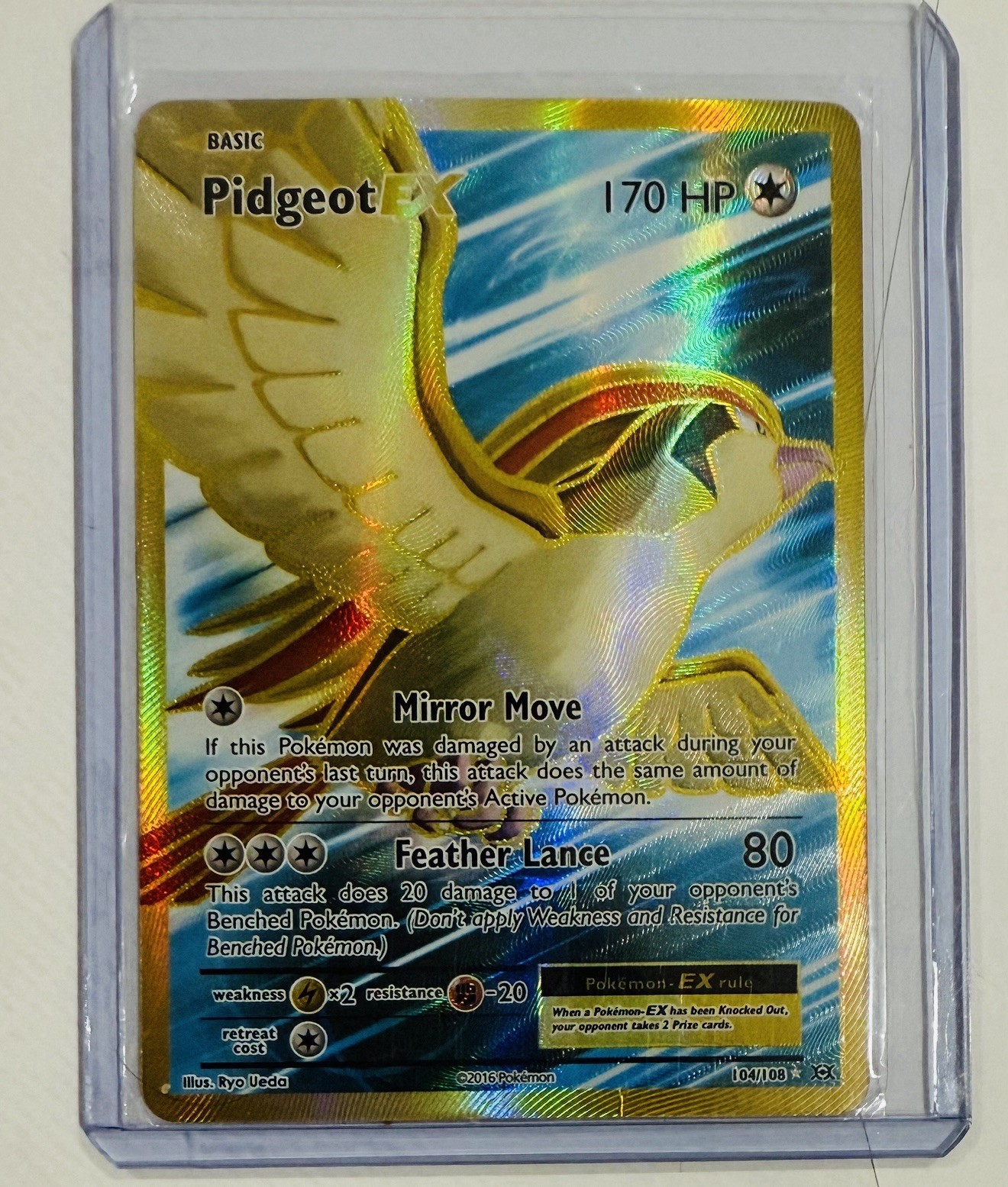 2016 Pokemon XY Evolutions Full Art FA Pidgeot EX #104 104/108 PSA 10