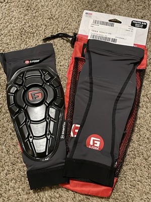 G-Form Youth S/M Pro-X3 Knee Guards BLACK RED PADS SMART FLEW MOUNTAIN BIKE