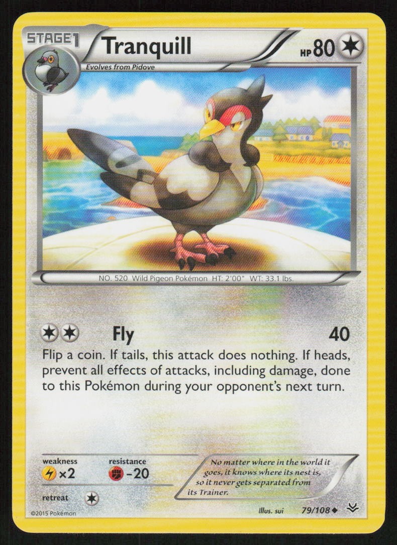Tranquill 79/108 Uncommon XY Roaring Skies Pokemon TCG Lightly Played