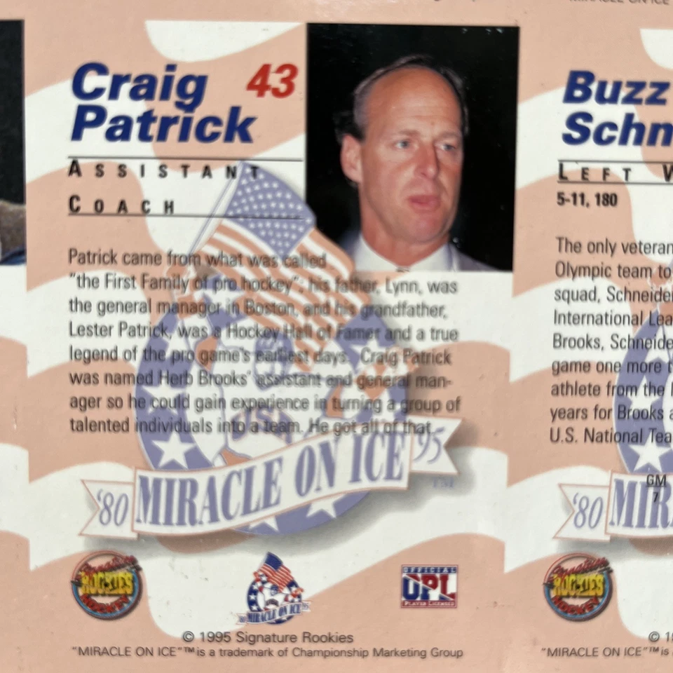 Miracle on Ice - 1995 Signature Rookies Team USA NHL Hockey Uncut Card Sheet - Image 4 of 4