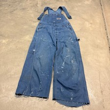 Vintage 70s Big Mac Overalls Destroyed JC Penney Paint 30x23 Mighty Mouse