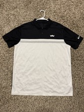 Nike Dri-Fit Victory Golf Polo Collared T Shirt Black White - XL