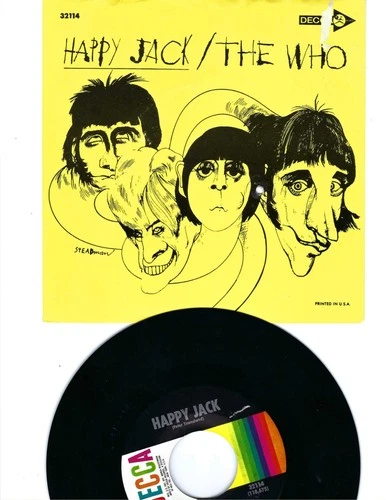 45 + PIC SLV- THE WHO- "HAPPY JACK"/"WHISKEY MAN"- DECCA 32114