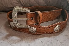 Men's Western Concho Leather Belt 38-40