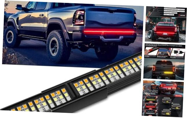 60 Inch Aluminum Frame Triple Row 1200 LED Tailgate Light Bar with Running