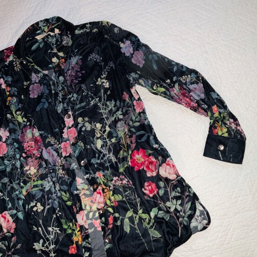 Camicia blusa top velluto Soft Surroundings donna taglia M stampa floreale - Foto 14 di 15
