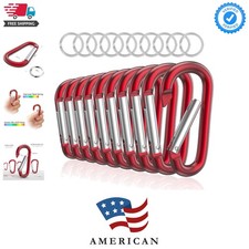 3" Aluminum Carabiner D Ring, Caribeener Clips, Spring Snap Hook for Keychain...
