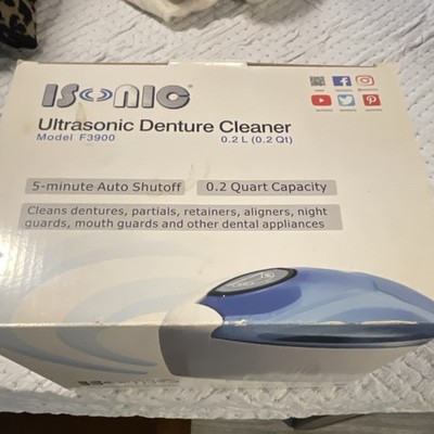 iSonic Denture Cleanser F3900 Ultrasonic 5-Min Auto Shutoff w/ Sample