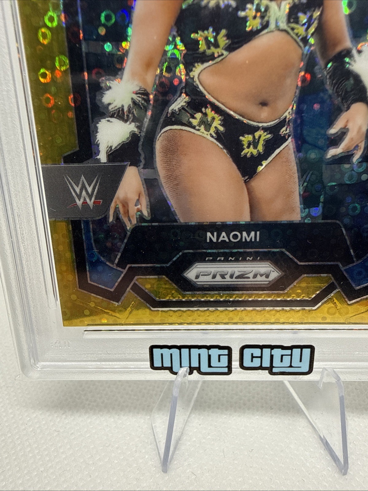 2024 Panini Prizm WWE - Naomi #169 Gold under Card Prizm #10/10 PSA 10 view 8
