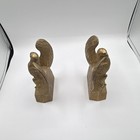 Set of 2 Vintage American Bald Eagle Bookends Cast Brass 6" Tall — photo 2