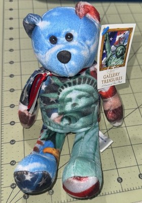 2003 Gallery Treasures Collection Freedom Bear Plush with Tags 8.5'' US Patriotic